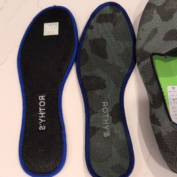 Rothy's The Loafer Olive Camo Slip On Flats Size 7.5 - Picture 8 of 10